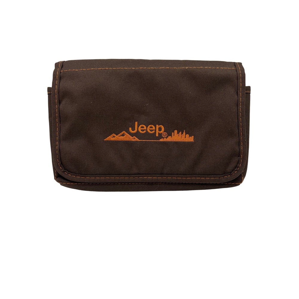 Jeep Owners Manual User Guide Case Only Canvas  Brown Embroidered Logo